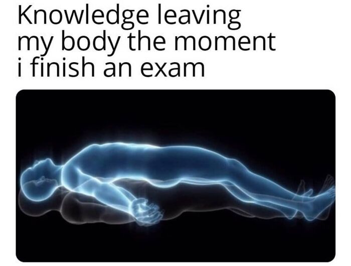 Glowing outline of a human figure leaving a solid body, illustrating funny screenshots about distraction and responsibilities.