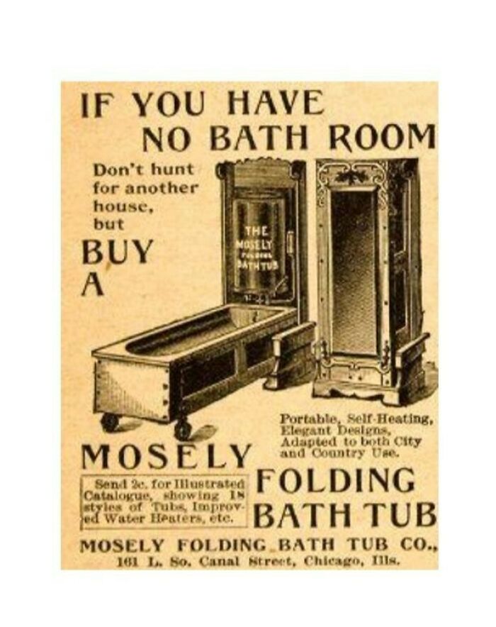 The Mosely Folding Bath Company Advertised This Folding Bath In The 1895 Montgomery Ward Catalog