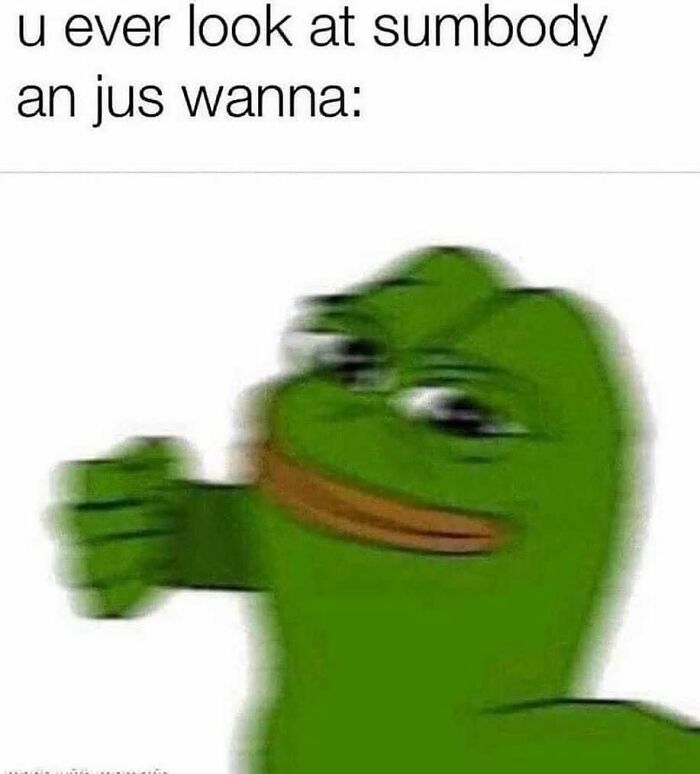 Blurred Pepe the Frog meme with text about relating to feelings, highlighting relatable introvert life memes.