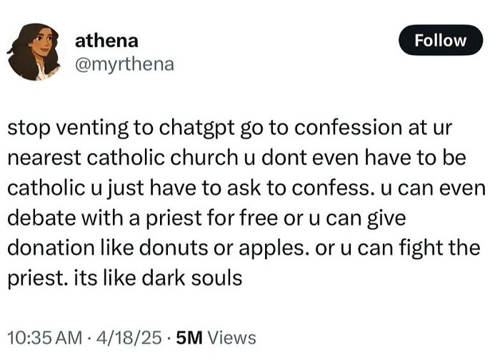 Tweet about venting and confession humor, relatable therapy memes connecting mental health and funny real-life advice.