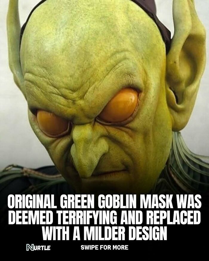 Close-up of the original green goblin mask showing a terrifying design among 94 random facts for fun to know.