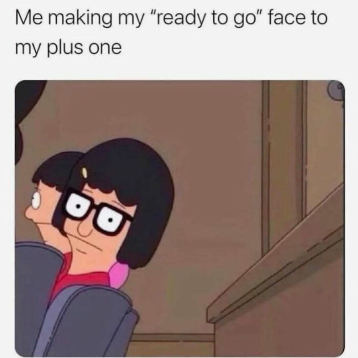 Cartoon character making a funny "ready to go" face meme included in a collection of funny memes to distract you.