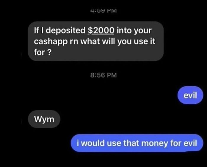 Text conversation about depositing money on CashApp with a humorous reply, illustrating anxiety prime in chats.