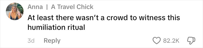 Comment from Anna about passenger going viral as his underwear appears one by one on baggage claim carousel.