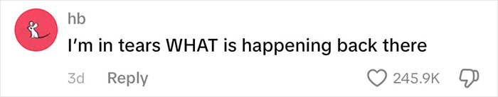 User comment saying they’re in tears and confused about what is happening, related to passenger underwear appearing on baggage claim carousel. User comment saying they’re in tears and confused about what is happening, related to passenger underwear appearing on baggage claim carousel.