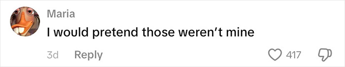 Comment from user Maria saying she would pretend the underwear on baggage claim weren’t hers, reacting to viral passenger incident. Comment from user Maria saying she would pretend the underwear on baggage claim weren’t hers, reacting to viral passenger incident.