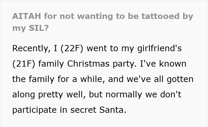 “Ultimate Narcissist”: Woman Gives $100 Off A Tattoo Made By Her As Gift, Mad As SIL Won’t Use It “Ultimate Narcissist”: Woman Gives $100 Off A Tattoo Made By Her As Gift, Mad As SIL Won’t Use It