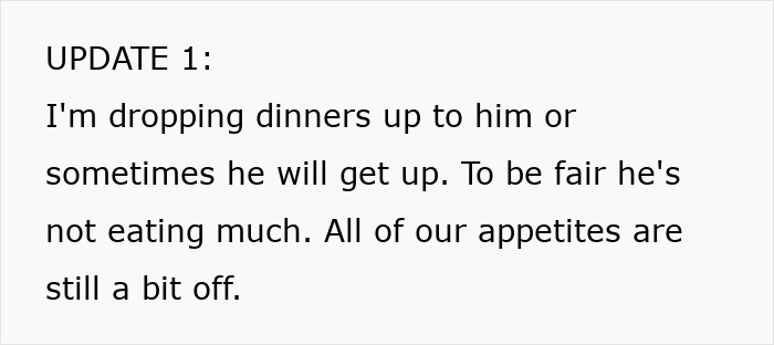Text update showing a fed up wife describing how she copes with her insufferable husband when he's sick. Text update showing a fed up wife describing how she copes with her insufferable husband when he's sick.
