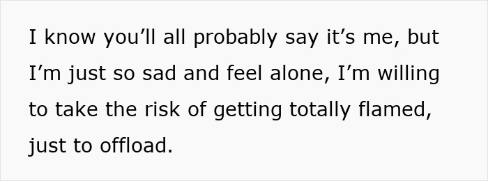 Text showing someone admitting feeling sad and alone, willing to risk being criticized to offload emotions about OCD-like hygiene anxiety.