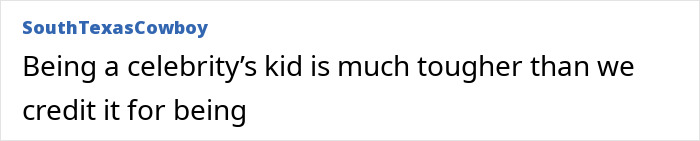 Text post reading Being a celebrity’s kid is much tougher than we credit it for being, relating to Tommy Lee Jones's daughter case.