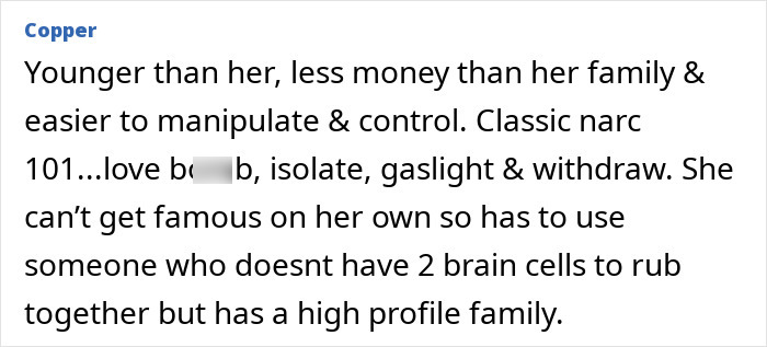 Comment from sister of Nicola Peltz's ex takes a vicious swipe at actress after Brooklyn Beckham's rant.