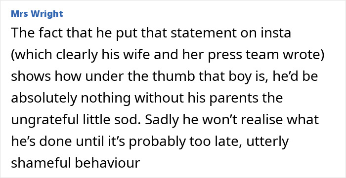 Screenshot of a comment criticizing behavior amid sister of Nicola Peltz's ex taking a vicious swipe at actress after Brooklyn Beckham rant.