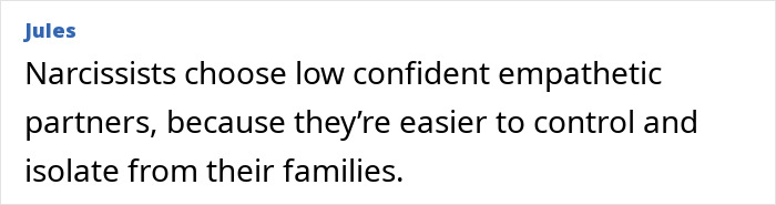 Comment about narcissists controlling partners, related to sister of Nicola Peltz's ex and Brooklyn Beckham’s rants. Comment about narcissists controlling partners, related to sister of Nicola Peltz's ex and Brooklyn Beckham’s rants.