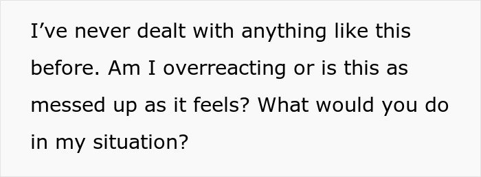 Text screenshot showing someone questioning if they are overreacting after witnessing their girlfriend spitting in their food.
