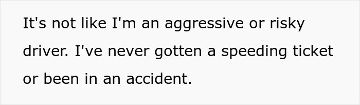 Text excerpt showing a person explaining they are not an aggressive driver despite a recent anxiety meltdown putting them at risk. Text excerpt showing a person explaining they are not an aggressive driver despite a recent anxiety meltdown putting them at risk.