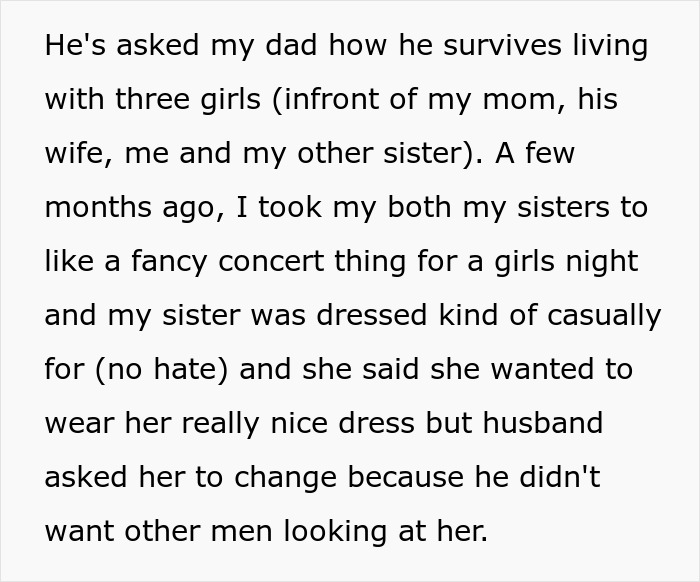 Text excerpt discussing a woman concerned about her sister who became a tradwife and started a secret fund for her.