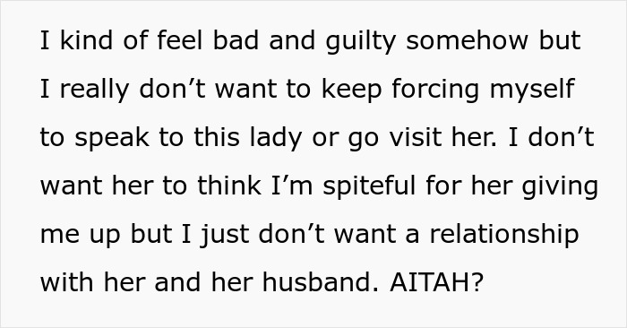 Text expressing guilt and reluctance to build a relationship with bio mom who appeared after 16 years. Text expressing guilt and reluctance to build a relationship with bio mom who appeared after 16 years.