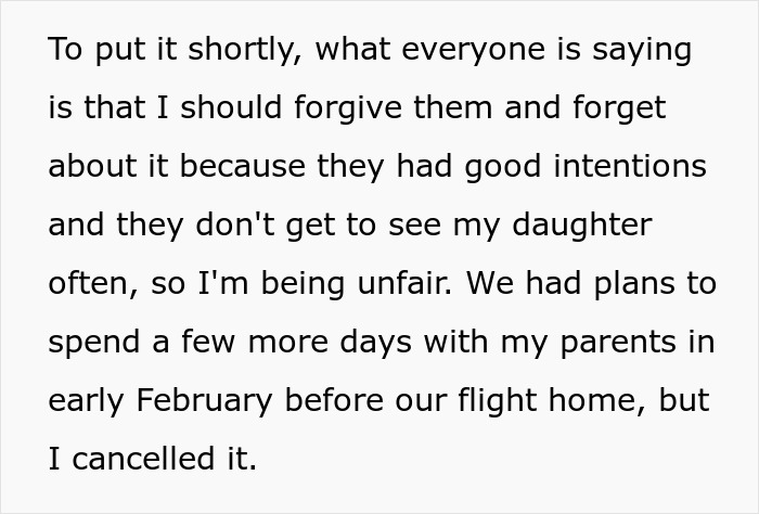 Text excerpt about grandparents discipline and parents banning them from seeing their child after the incident. Text excerpt about grandparents discipline and parents banning them from seeing their child after the incident.