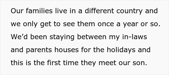 Screenshot of text about meeting their son for the first time; mom takes her baby and storms off Screenshot of text about meeting their son for the first time; mom takes her baby and storms off