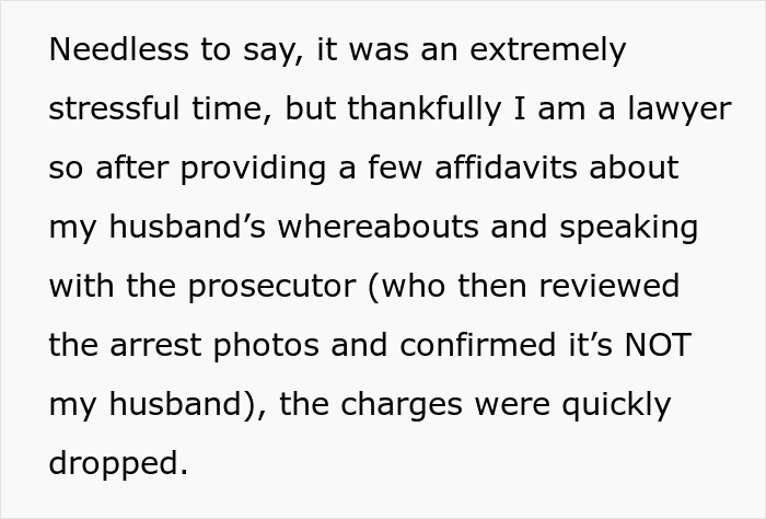 Stressful time for lawyer after mil refuse baby name, providing affidavits and confirming charges dropped by prosecutor.