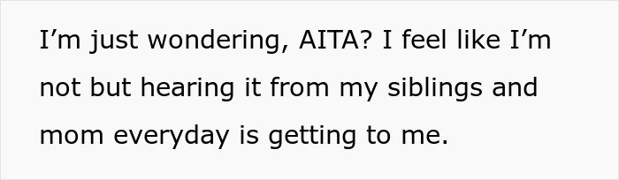 Text excerpt showing a person expressing burnout from managing chores and school while feeling hurt by mom calling them useless.
