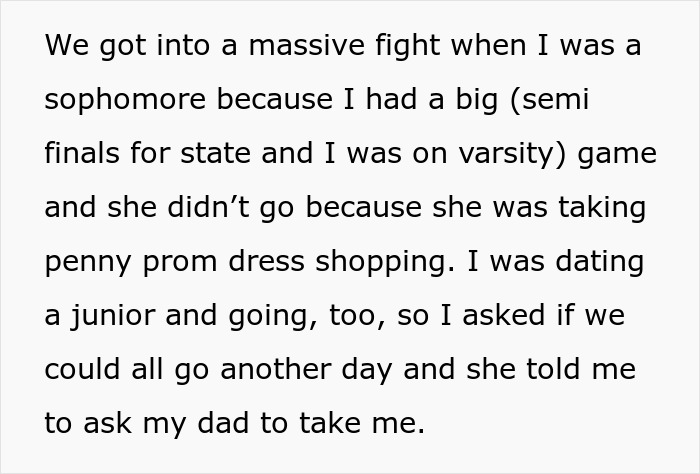 Text excerpt about a daughter’s fight with mom during divorce blaming her for picking dad, causing family tension. Text excerpt about a daughter’s fight with mom during divorce blaming her for picking dad, causing family tension.