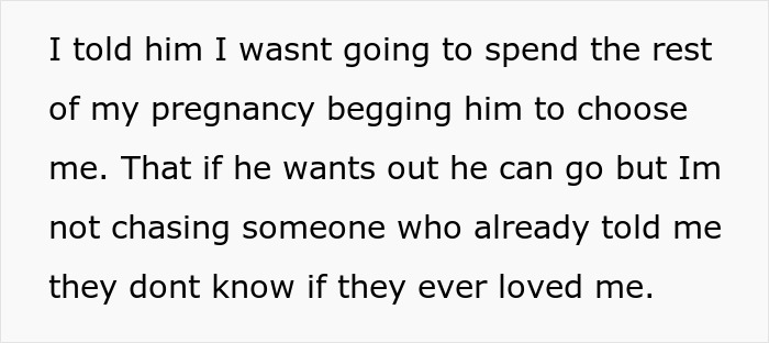 Pregnant wife refuses to audition to win back husband who says he never loved her during their conflict.
