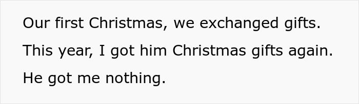 Text showing a holiday message where a man failed to buy any Christmas presents for his girlfriend this year. Text showing a holiday message where a man failed to buy any Christmas presents for his girlfriend this year.