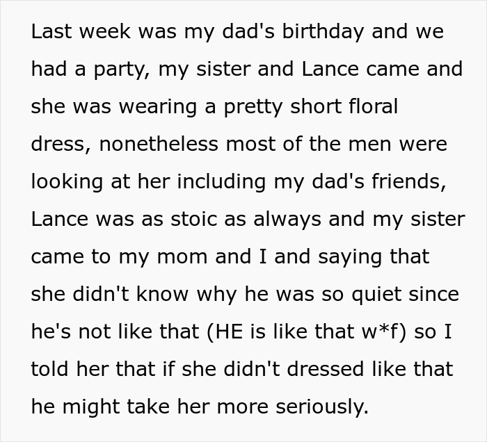 Woman&rsquo;s nasty comment backfires after saying her husband would take her seriously if she dressed differently at a family party.