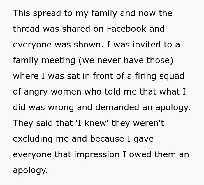 Text excerpt showing a guy furious after family refuses to include him in girl days, reflecting immaturity and growth needed. Text excerpt showing a guy furious after family refuses to include him in girl days, reflecting immaturity and growth needed.