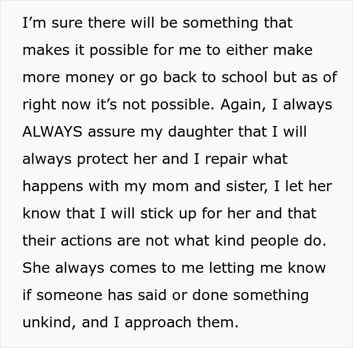 Text excerpt from a personal story about protecting a daughter amid family conflicts involving a stolen skirt incident. Text excerpt from a personal story about protecting a daughter amid family conflicts involving a stolen skirt incident.