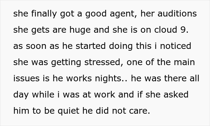 Text excerpt discussing a man using mental issues as an excuse to mistreat his sister-in-law and his entitled behavior.