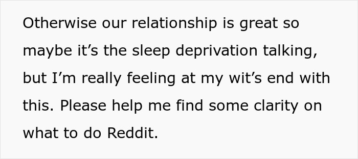 Text excerpt showing a tired girlfriend feeling fed up with her man's lovey-dovey morning kisses and love rituals.