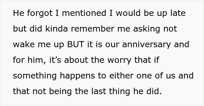 Text describing a man’s lovey-dovey morning ritual annoying his tired girlfriend who is fed up with his kisses and I love yous.