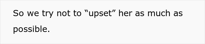 Text on a white background reading so we try not to upset her as much as possible related to woman steals 5-year-old niece’s skirt. Text on a white background reading so we try not to upset her as much as possible related to woman steals 5-year-old niece’s skirt.