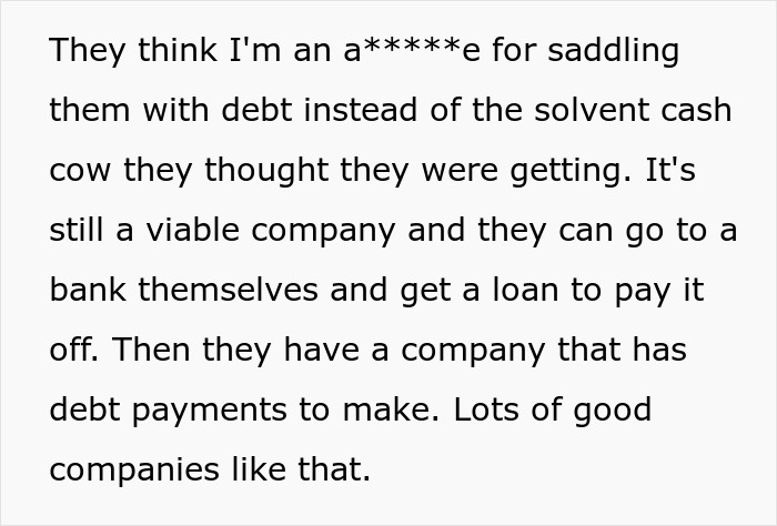 Text discussing the challenges of emptying a father's estate and issues with debt and company solvency. Text discussing the challenges of emptying a father's estate and issues with debt and company solvency.