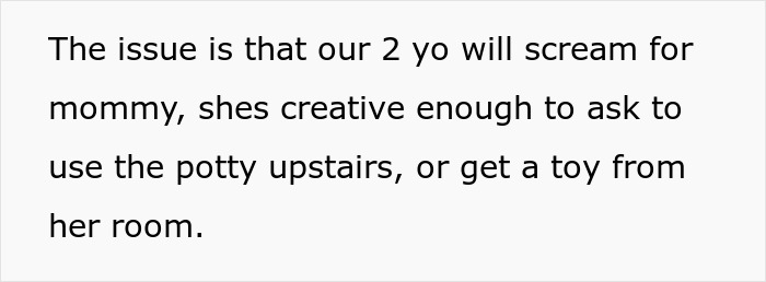 Text excerpt about a toddler cleverly finding ways to reach mom while dad tries to keep the toddler away so she can study. Text excerpt about a toddler cleverly finding ways to reach mom while dad tries to keep the toddler away so she can study.