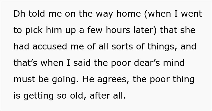 Text excerpt reflecting MIL and DIL conflict with mention of rearranged MIL&rsquo;s furniture in family dispute context.