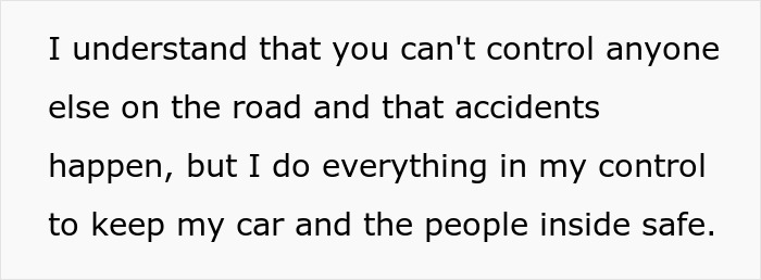 Text image showing a quote about controlling risks on the road to keep the car and passengers safe after an anxiety meltdown. Text image showing a quote about controlling risks on the road to keep the car and passengers safe after an anxiety meltdown.