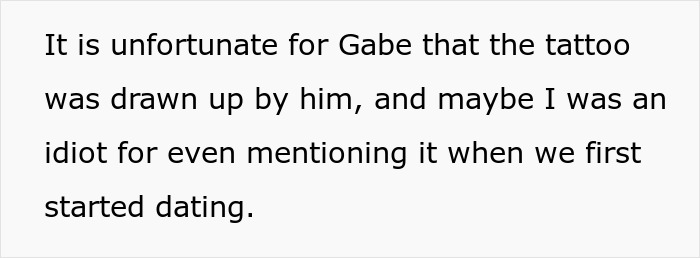 Text excerpt about guy spiraling over fiancée’s tattoo designed by her ex, causing wedding postponement. Text excerpt about guy spiraling over fiancée’s tattoo designed by her ex, causing wedding postponement.