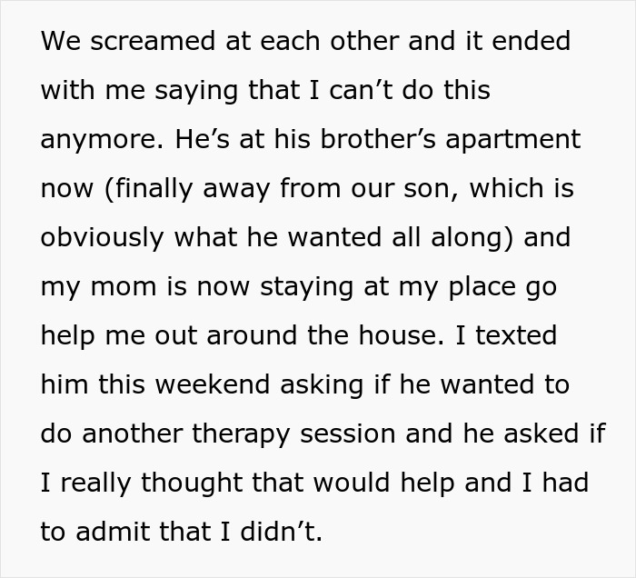 Man demands paternity test for 3-year-old son and reacts negatively when wife suggests therapy instead. Man demands paternity test for 3-year-old son and reacts negatively when wife suggests therapy instead.