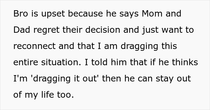 Text message conversation about a woman refusing to let parents see her baby due to past family conflict. Text message conversation about a woman refusing to let parents see her baby due to past family conflict.