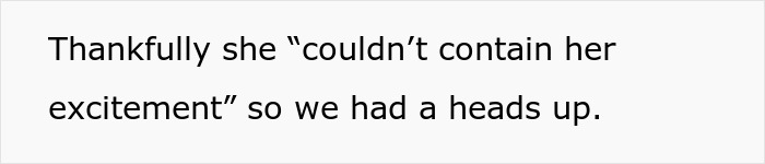Woman smiling and covering her mouth in surprise as husband&rsquo;s parents arrive unexpectedly during honeymoon surprise.