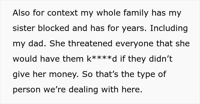 Text describing a family conflict involving a woman who steals her 5-year-old niece&rsquo;s skirt and lies when confronted.