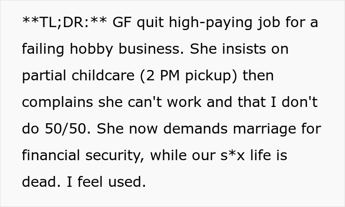 Man feeling used, calls girlfriend GF's ATM after she quit job and demands marriage for financial security Man feeling used, calls girlfriend GF's ATM after she quit job and demands marriage for financial security