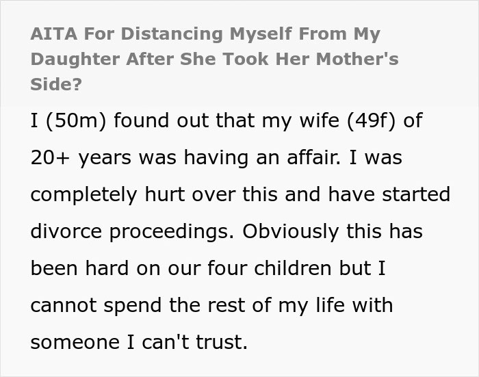 Text showing a man’s story about distancing himself from his daughter amid messy divorce and discovering a heartbreaking truth.