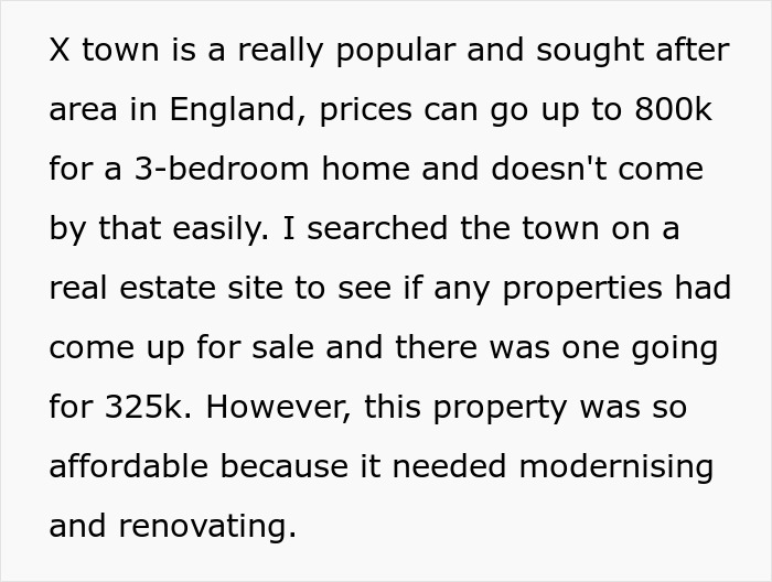 Text about popular town real estate, affordable property needing modernising, relating to man accidently moving next door. Text about popular town real estate, affordable property needing modernising, relating to man accidently moving next door.