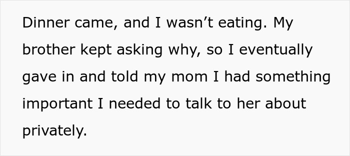 Text excerpt showing a woman struggling with silence during Christmas dinner before revealing family secrets privately. Text excerpt showing a woman struggling with silence during Christmas dinner before revealing family secrets privately.