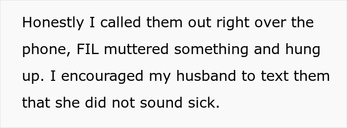 Text about ruining family relationship with lying MIL, mentioning a phone call and encouraging husband to confront.