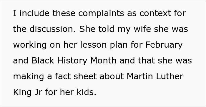 Text excerpt showing a teacher’s lesson plan on Black History Month and Martin Luther King Jr, illustrating a fun fact debate. Text excerpt showing a teacher’s lesson plan on Black History Month and Martin Luther King Jr, illustrating a fun fact debate.
